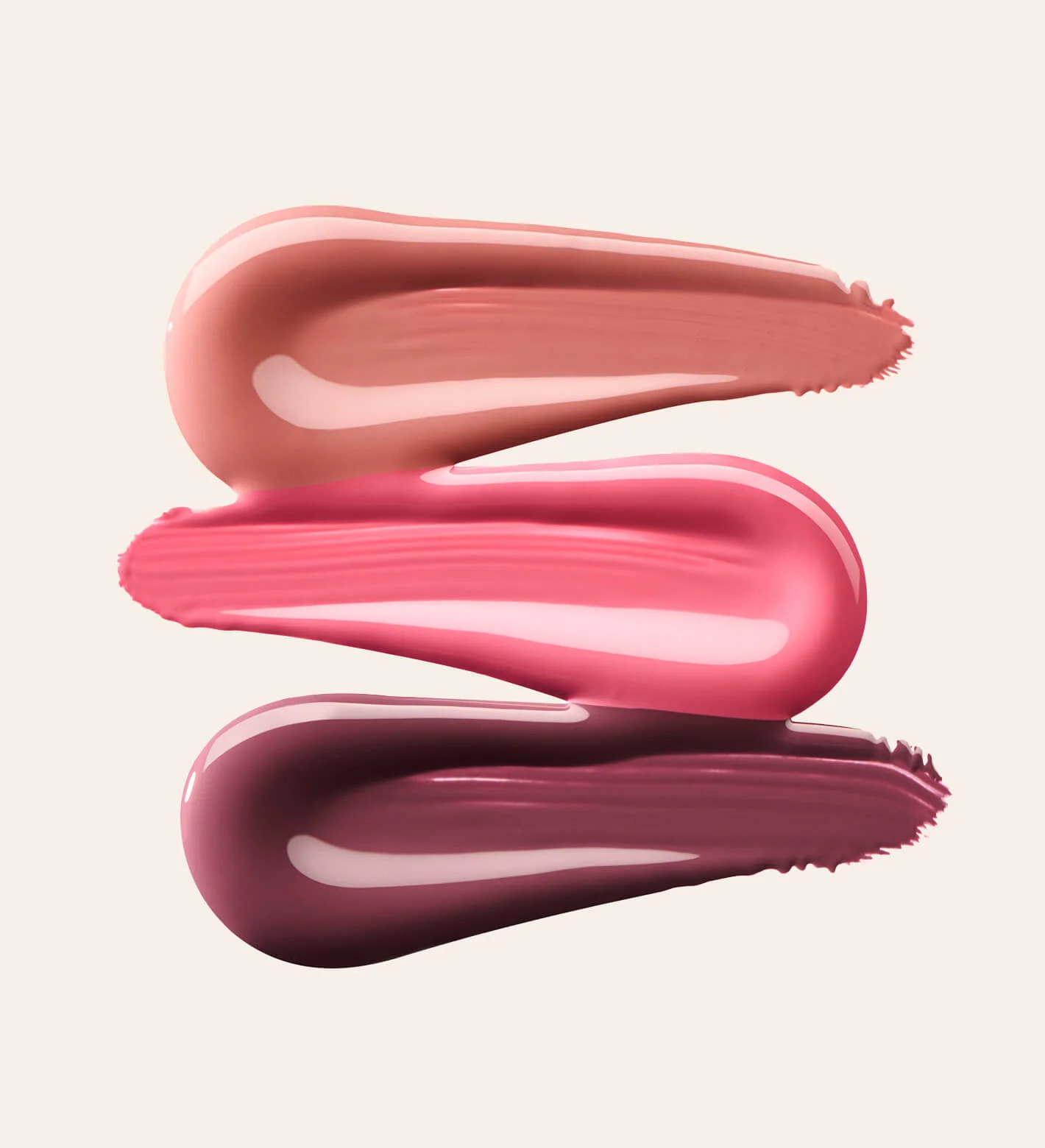 Meroda Vibrant Cheeks Liquid Blush swatches in Dusty Rose, Pink Peony and Grape Galore showing a creamy, dewy finish.